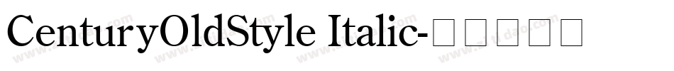 CenturyOldStyle Italic字体转换
